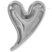 Pendente a cuore curvo 27x20,5 mm - Acciaio inossidabile 316L x1