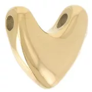 Pendente a cuore 16x17 mm - Acciaio inossidabile 316L dorato x1