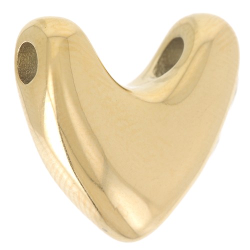 Pendente a cuore 16x17 mm - Acciaio inossidabile 316L dorato x1