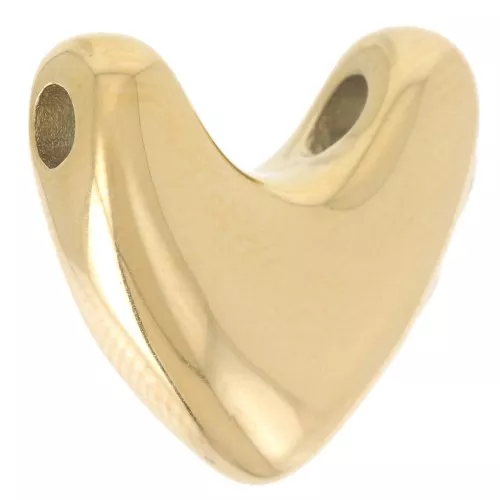 Pendente a cuore 16x17 mm - Acciaio inossidabile 316L dorato x1