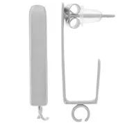 Orecchini rettangolari 25x4 mm - anello aperto - acciaio inossidabile 316L x2