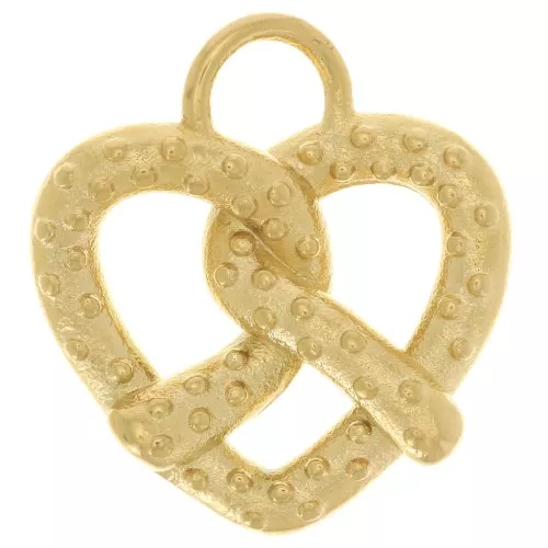 Ciondolo bretzel 20x18 mm - Acciaio inossidabile 304L dorato x1