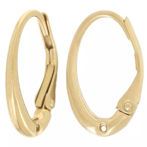 Orecchini monachelle 15x9 mm con foro - Acciaio inossidabile 304L Dorato x2