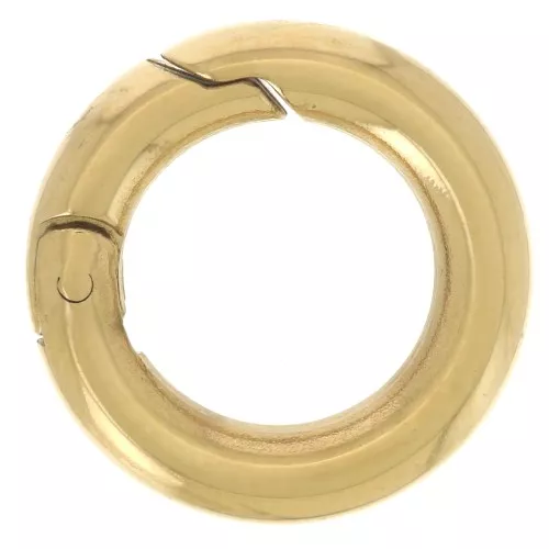 Chiusura moschettone rotondo da 12 mm - Acciaio inossidabile 316L Dorato x1