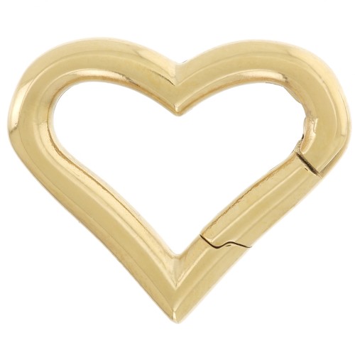 Chiusura a moschettone a forma di cuore 16,5x20 mm - Acciaio inossidabile 316L dorato x1