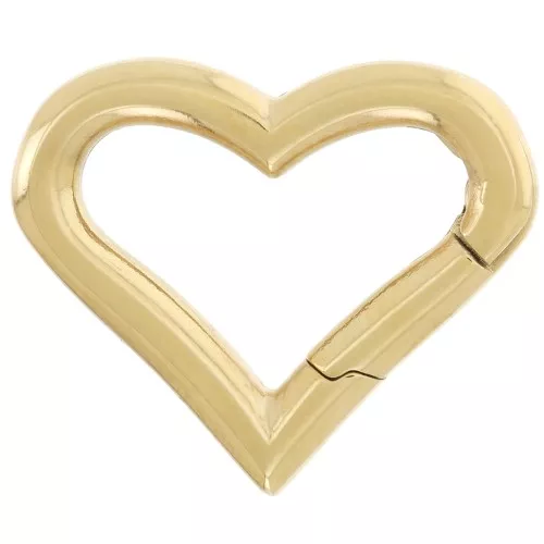 Chiusura a moschettone a forma di cuore 16,5x20 mm - Acciaio inossidabile 316L dorato x1