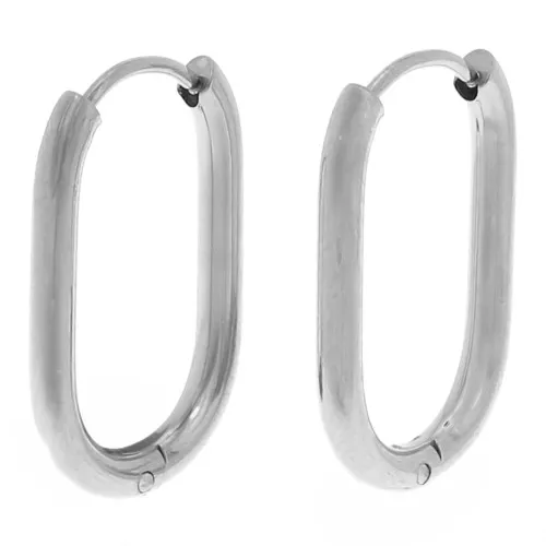 Orecchini cerchio ovale 19x12 mm - acciaio inox 304L x2