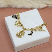 Ciondolo cappello da cowboy 12x17 mm con resina epossidica - Acciaio inossidabile 316L Dorato x1