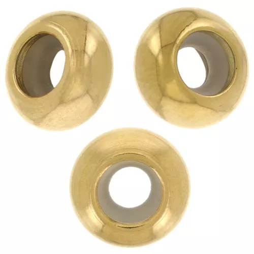 Perline stopper da 8 mm con foro da 3 mm - acciaio inossidabile 304L Dorato x4