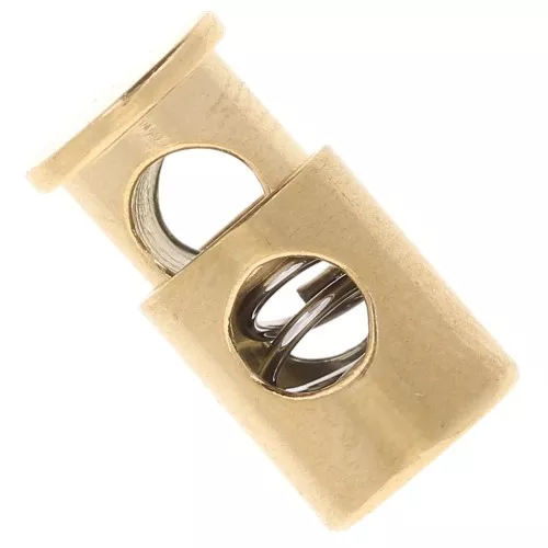 Tappo per cordone 1 foro 3 mm - 11x7mm 304L Acciaio inossidabile Dorato x1