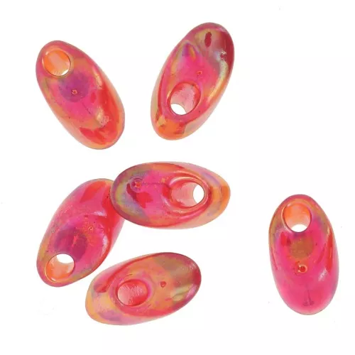 Long Magatama Miyuki 4x7 mm LMA-254 - Transparent Red AB x10g