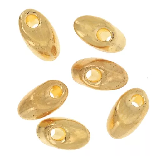 Long Magatama Miyuki 4x7 mm LMA-191 - 24kt Gold Plated x5g