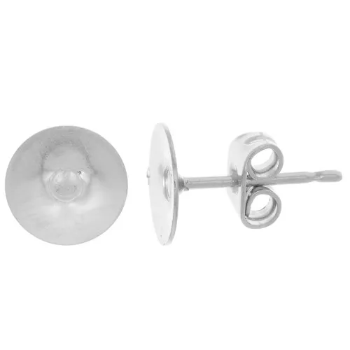 Orecchini a disco 7 mm - Argentato x4
