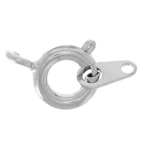 Chiusura a molla con targhetta d'argento da 7 mm x1