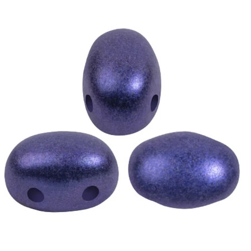 Perle di vetro Samos® par Puca® 7x5 mm - Royal Blue Metallic Mat x10g