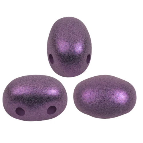 Perle di vetro Samos® par Puca® 7x5 mm - Dark Lilac Metallic Mat x10g