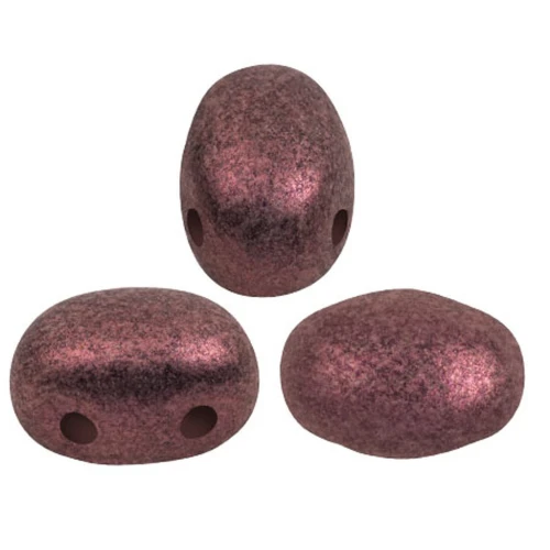 Perle di vetro Samos® par Puca® 7x5 mm - Old Red Metallic Mat x10g