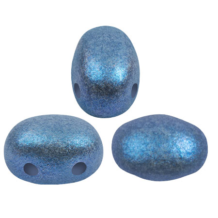 Perle di vetro Samos® di Puca® 7x5 mm - Stardust Blue x10g