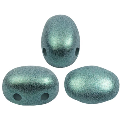 Perle in vetro Samos® di Puca® 7x5 mm - Verde polvere x10g