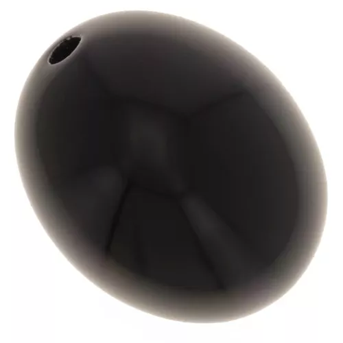 Perline di resina opaca a oliva 14x11 mm - Nero x6