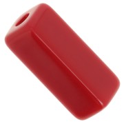 Perle tubolari in resina rettangolari 20x8 mm - Rosso carminio x4