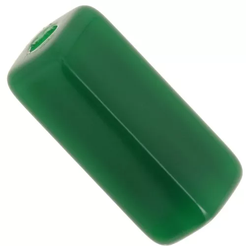 Perle tubolari in resina opaca 20x8 mm - Verde smeraldo x4