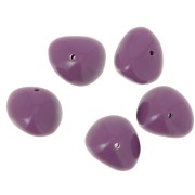Perla a forma di pepita 12x15 mm in resina opaca - Viola scuro x6