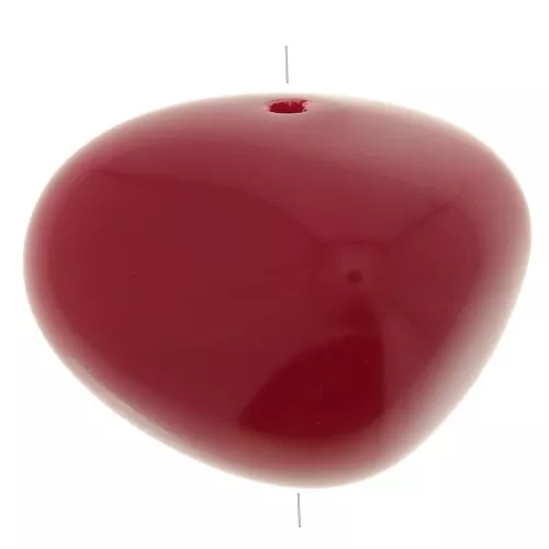 Perla a forma di pepita 12x15 mm in resina opaca - Rosso carminio x6
