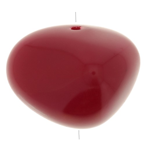 Perline opache in resina 12x15 mm - Rosso carminio x6