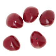 Perla a forma di pepita 12x15 mm in resina opaca - Rosso carminio x6