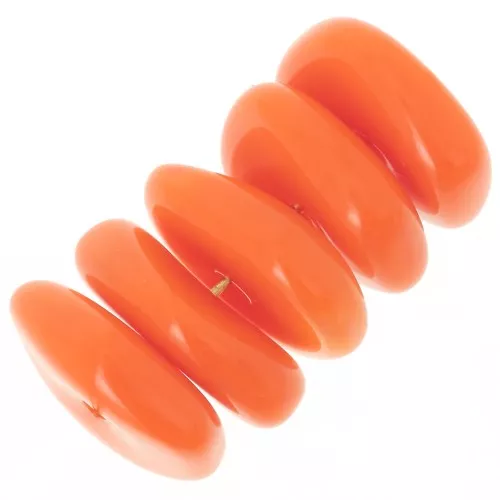 Perline tonde irregolari da 13 mm in resina opaca - Arancione x6