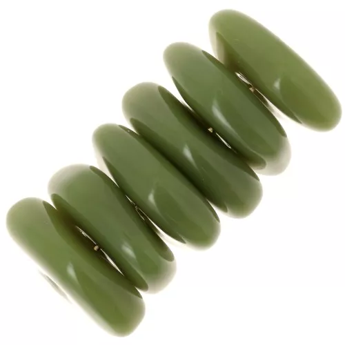 Perline irregolari rotonde da 13 mm in resina opaca - Khaki x6