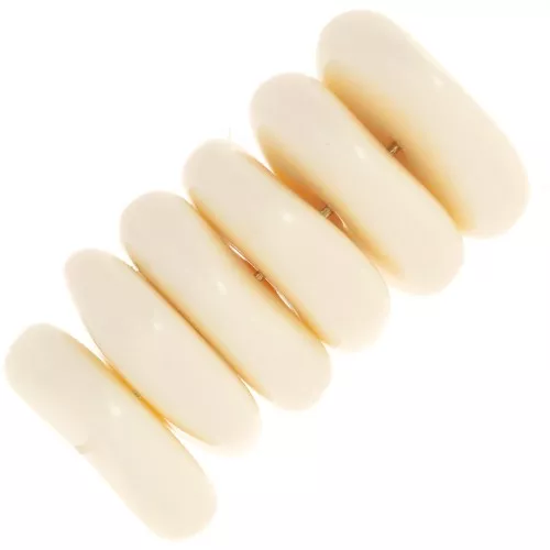 Perline irregolari rotonde da 13 mm in resina opaca - Ecrù x6