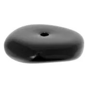 Perline irregolari rotonde da 13 mm in resina opaca - Nero x6