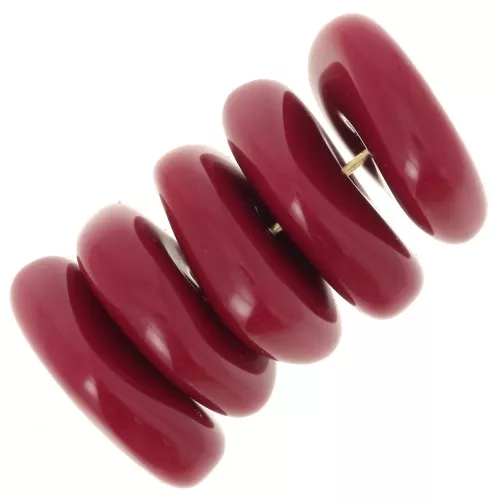 Perline irregolari rotonde da 13 mm in resina opaca - Rosso carminio x6