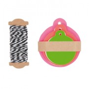 Assortimento di etichette tonde con filo Mix Fluo x30|raw }}