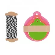 Assortimento di etichette tonde con filo Mix Fluo x30