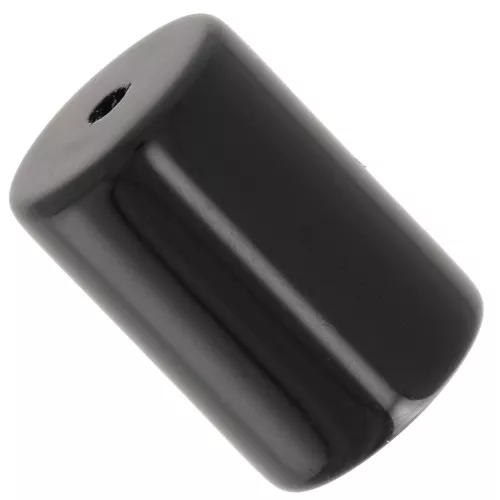 Perline cilindriche 13x9 mm in resina opaca - Nero x6