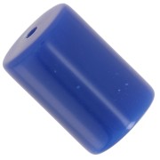 Perline tubolari cilindriche in resina opaca 13x9 mm - Blu duro x6