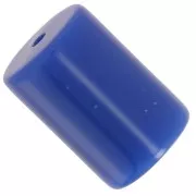 Perline tubolari cilindriche in resina opaca 13x9 mm - Blu duro x6