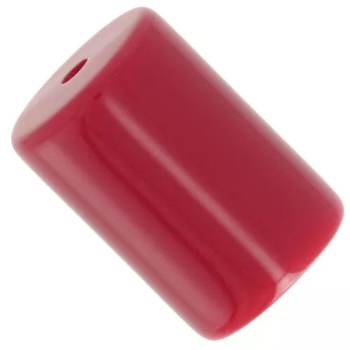 Perline tubolari cilindriche 13x9 mm in resina opaca - Rosso carminio x6