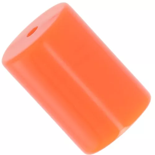 Perline tubolari cilindriche 13x9 mm in resina opaca - Arancione x6