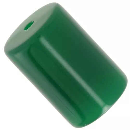 Perline tubolari cilindriche 13x9 mm in resina opaca - Verde smeraldo x6