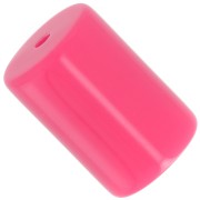 Perline tubolari cilindriche in resina opaca 13x9 mm - Rosa confetto x6