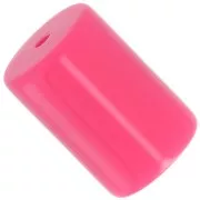 Perline tubolari cilindriche in resina opaca 13x9 mm - Rosa confetto x6