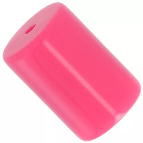 Perline tubolari cilindriche in resina opaca 13x9 mm - Rosa confetto x6