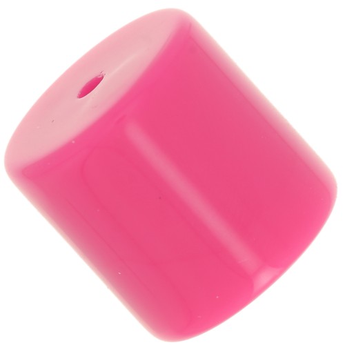 Tubo di Perla cilindrico da 14 mm in resina opaca - Rosa confetto x1