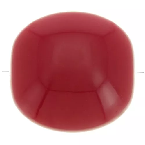 Perline piatte - quadrate arrotondate - resina opaca 16 mm - rosso carminio x5