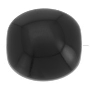 Perline piatte - quadrate arrotondate - resina opaca 16 mm - Nero x5