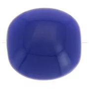Blu - Perles plates - carré arrondi - en résine opaque 16 mm - Bleu dur x5 Perles plates - carré arrondi - en résine opaque 16 mm - Bleu dur x5